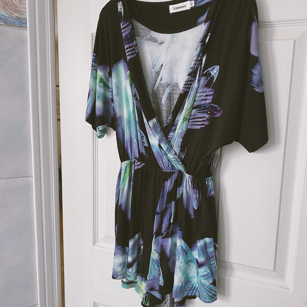 Lioness Tropical Print Romper